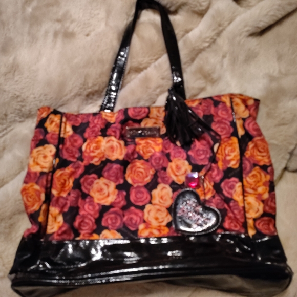 Betsey Johnson Floral Tote Bag - Pink and Yellow - Picture 2 of 6